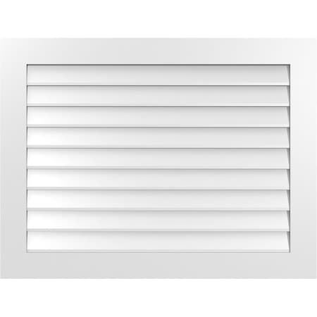 Ekena Millwork Vertical Surface Mount PVC Gable Vent: Non-Functional, w/3-1/2"W x 1"H, Standard Frame, 42"W x 32"H GVPVE42X3201SN